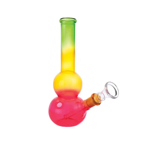 Round Rastafari Cam Bong GB-15 – Yuvarlak Tabanlı 20 cm