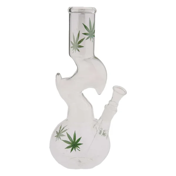 Green Leaf Büyük Buzlu Cam Bong – 30 cm