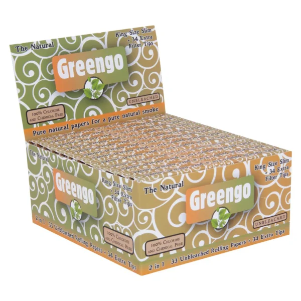 Greengo Unbleached King Size Slim 2 in 1 – 24’lü Display Paket