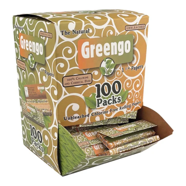 US Display Greengo Unbleached 1 1/4 Papers Towerbox – 100 Adet