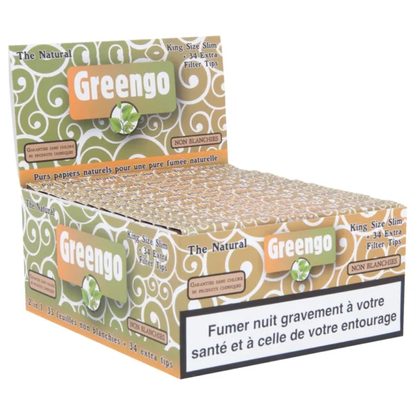 French Display Greengo Unbleached King Size Slim 2 in 1 – 24 Adet