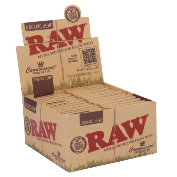 RAW Organic Hemp Connoisseur King Size Slim – 24’lü Display Paket