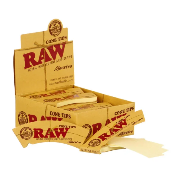 RAW Maestro Hazır Sarılmış Konik Filtre Uçları – 32’li Display Paket