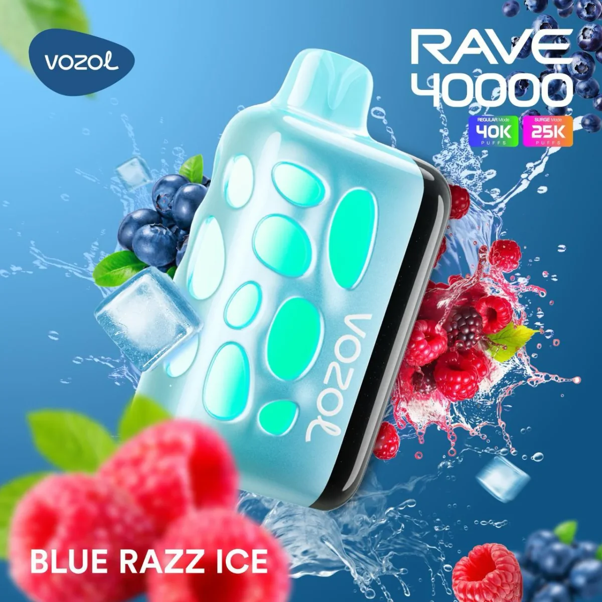 Vozol Rave 40000 Blue Razz Ice - Görsel 1