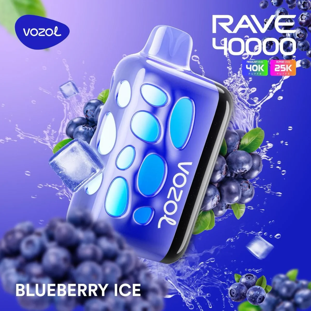 Vozol Rave 40000 Blueberry Ice - Görsel 1