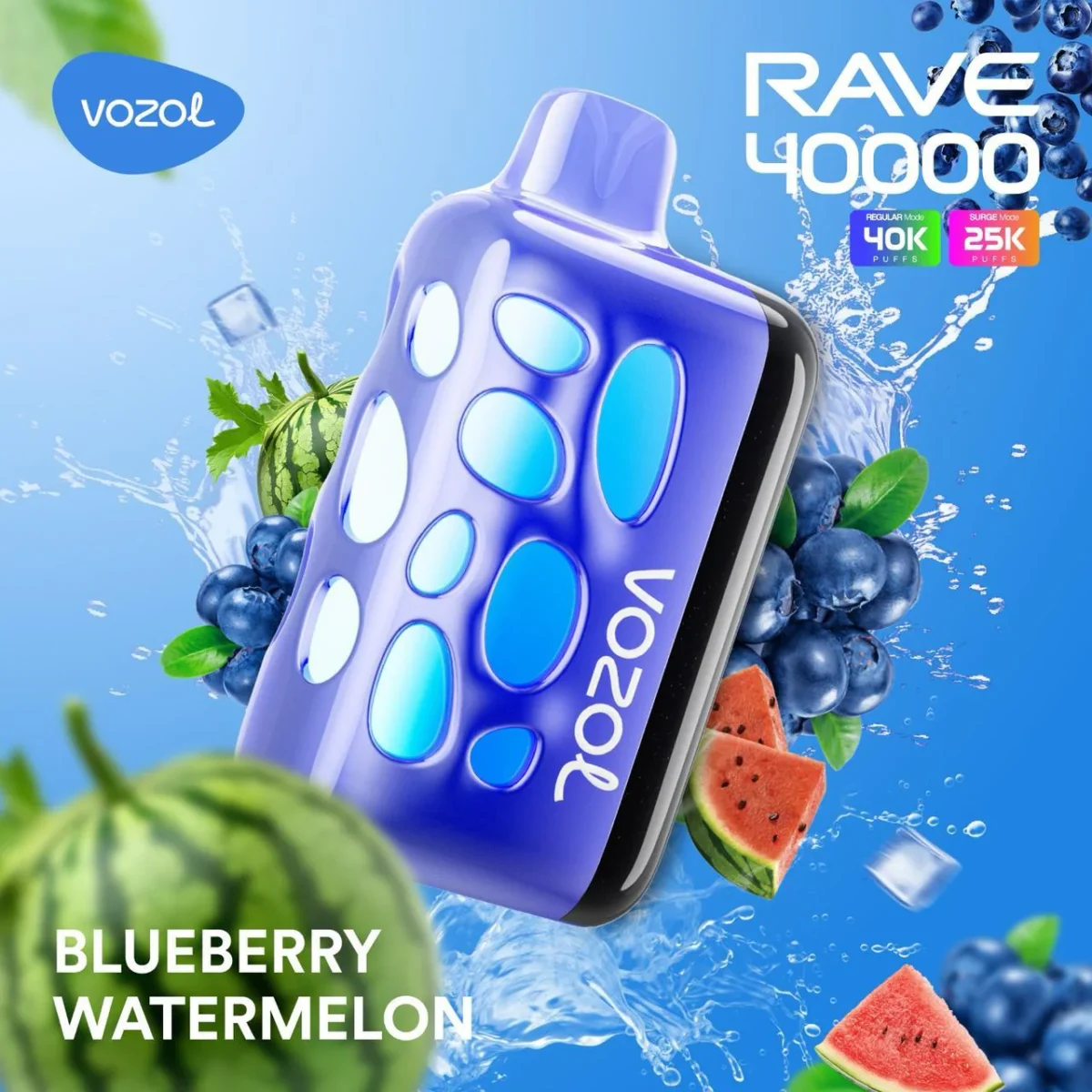 Vozol Rave 40000 Blueberry Watermelon - Görsel 1