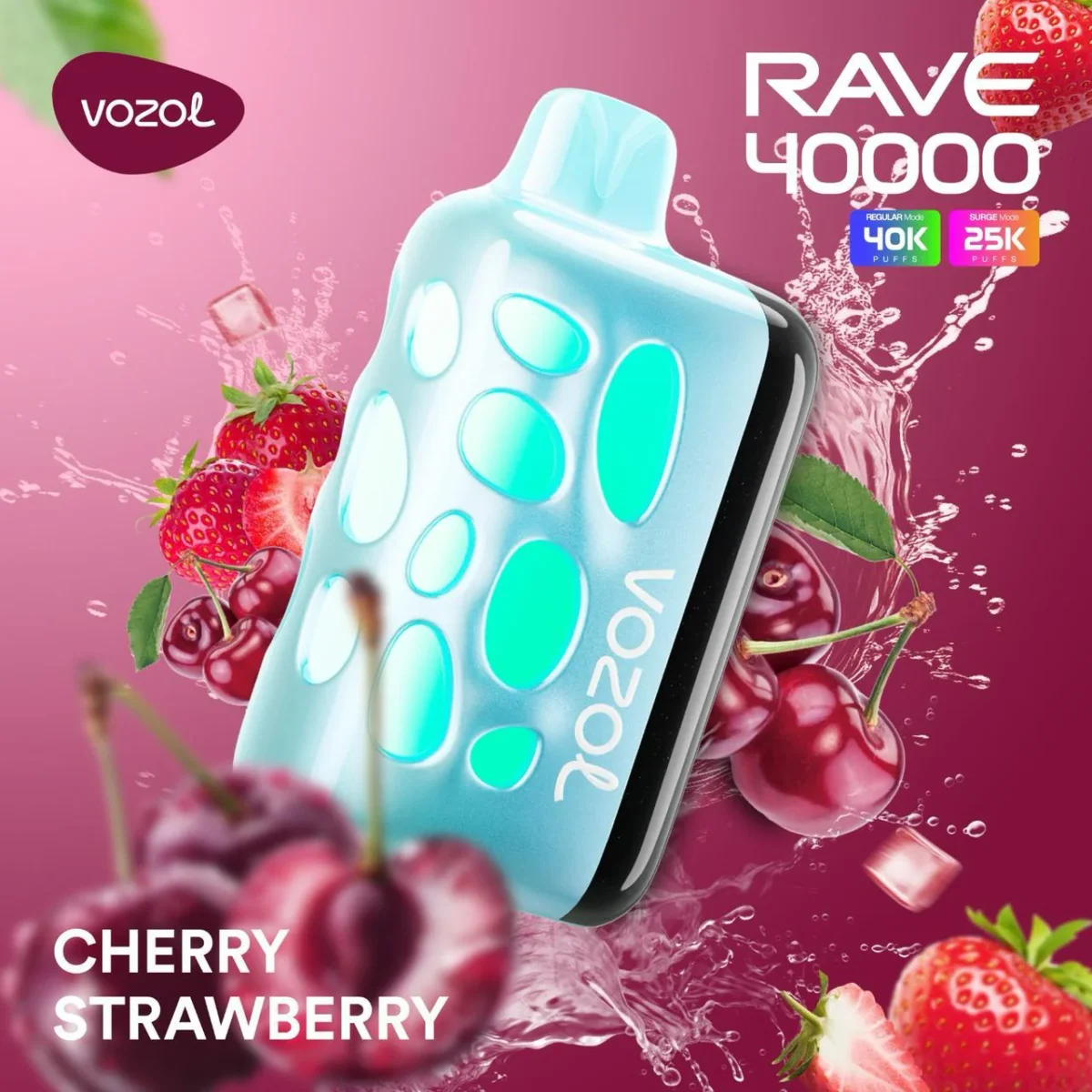 Vozol Rave 40000 Cherry Strawberry - Görsel 1