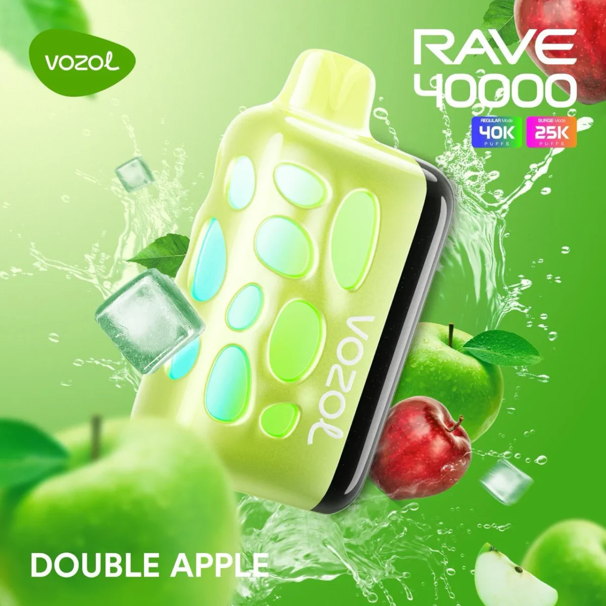 Vozol Rave 40000 Double Apple - Görsel 1