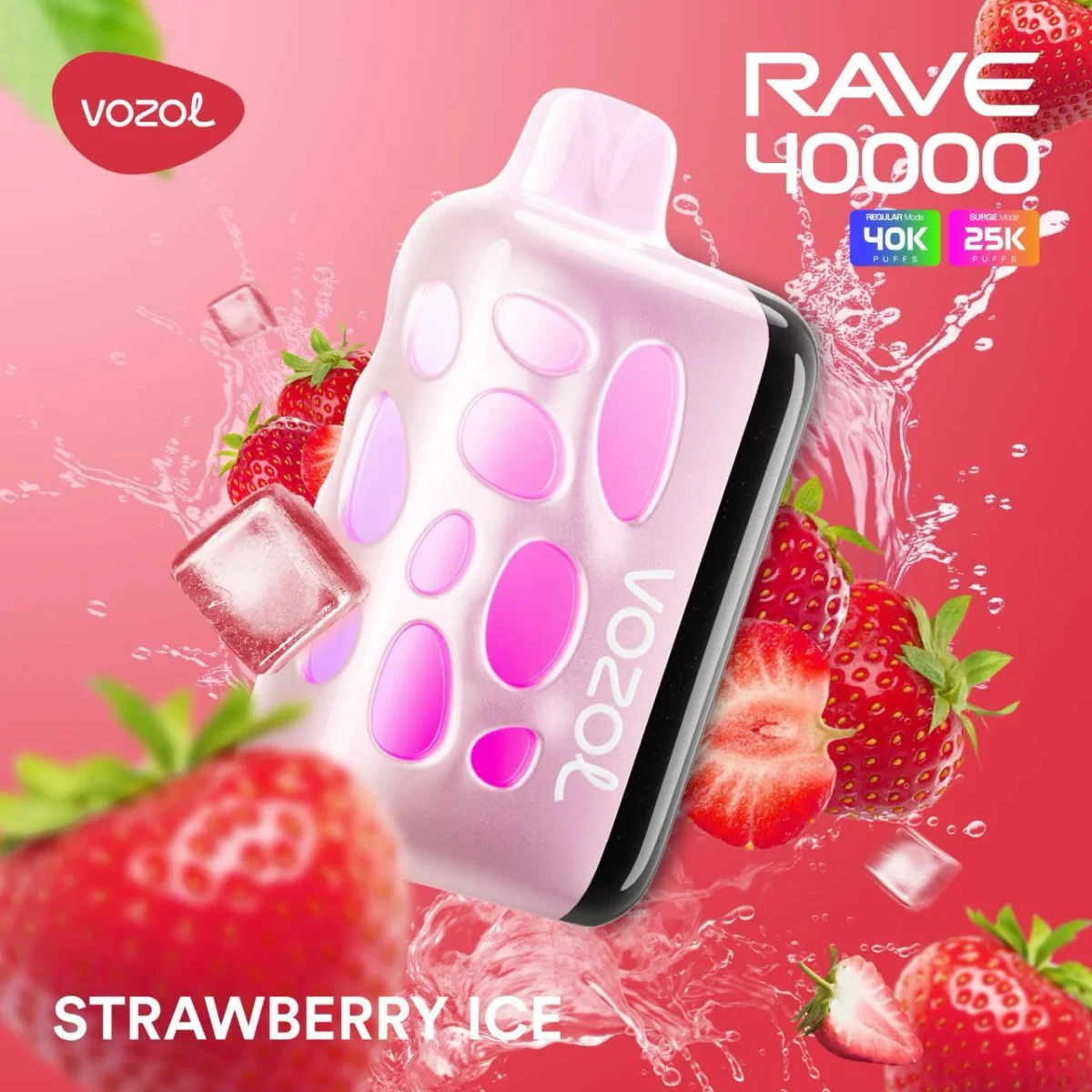 Vozol Rave 40000 Strawberry Ice - Görsel 1