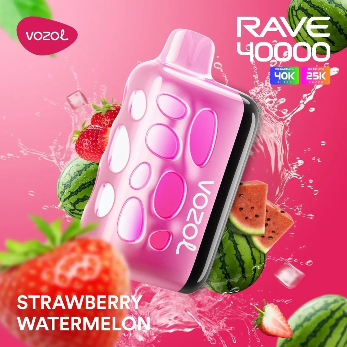 Vozol Rave 40000 Strawberry Watermelon - Görsel 1